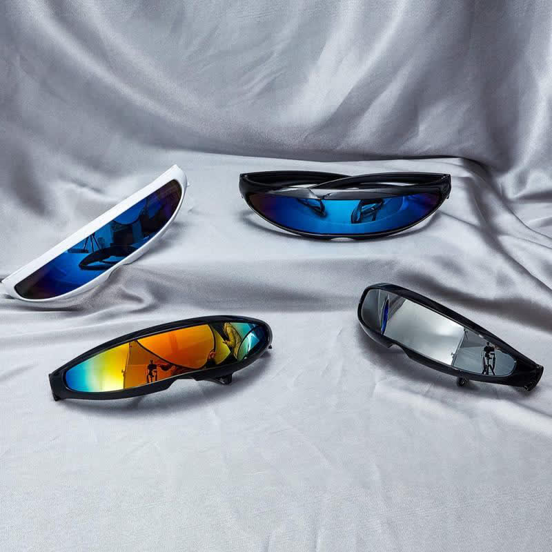 Spykay™ SG61011 One-piece Color Mirror Lens Monolens Cyclops Robotic Futuristic Narrow Y2K Punk Sunglasses - image 32