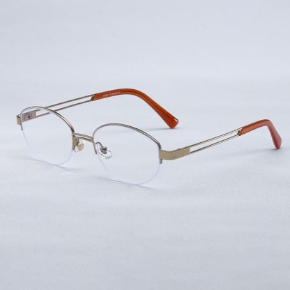 Spykay™ EG26704 Oval Titanium Frame Hollow-out Temples Anti-blue Light Fashion Glasses