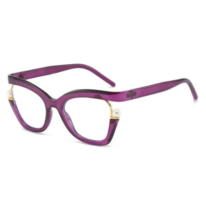 Spykay™ EG26758 Anti-blue Light Pearl Decor Irregular Oversized Eyeglasses - Purple - image 25