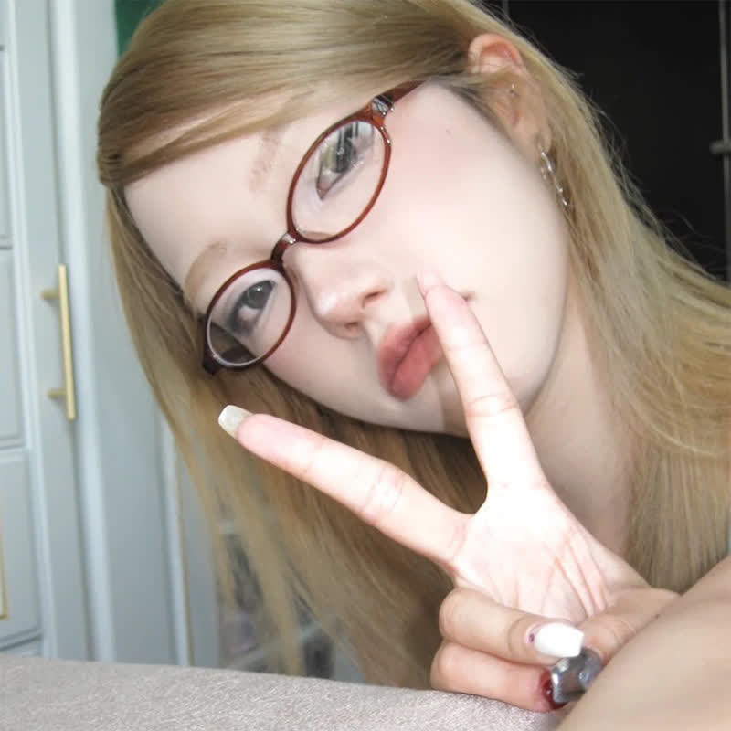 Spykay™ EG26885 Anti-blue Light Retro Small Oval Frame Y2K Hipster Eyeglasses - image 17