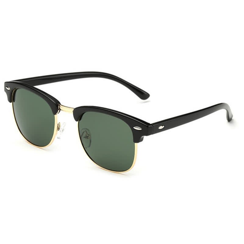 Spykay™ SG60929 Semi-Rimless Polarized Square Frame Browline Sunglasses for Fishing&Driving - Dark Green/Golden - image 26