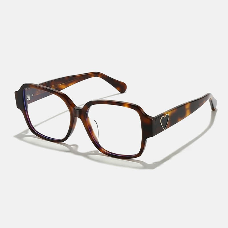 Spykay™ EG26858 Square Frame Heart Temples Anti-blue Light Simple Glasses with Nylon Lenses - Tortoise Shell - image 10