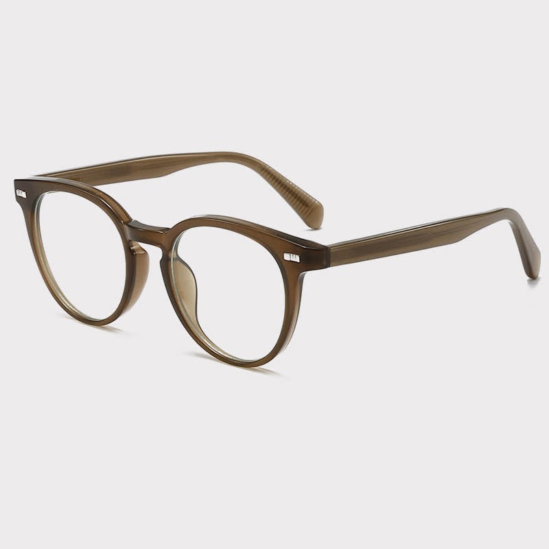 Spykay™ EG26835 Retro Classic Round Frame Anti-blue Light Glasses - Brown - image 7