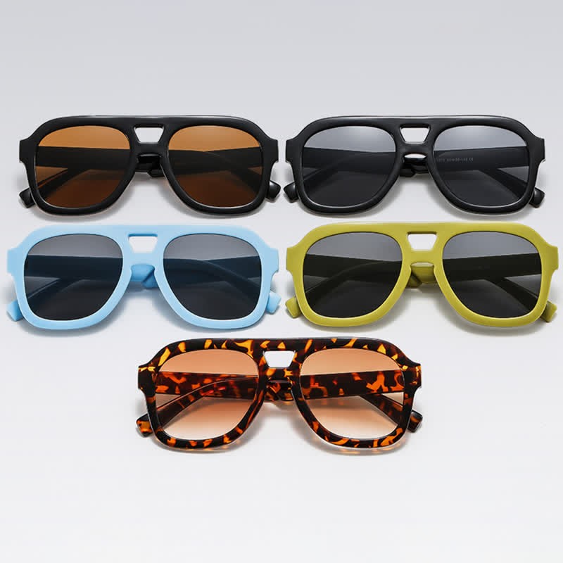 Spykay™ SG60832 Double Bridges Thick Frame Hipster Aviator Sunglasses - image 17