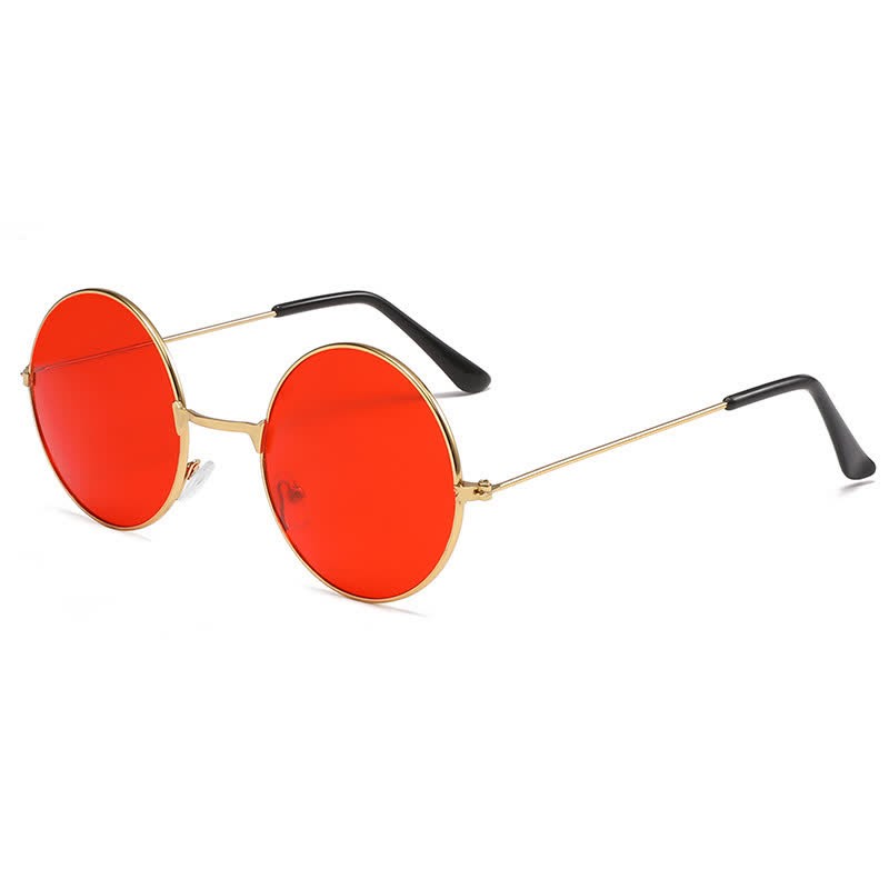Spykay™ SG61008 Retro Round Frame Metal Sunglasses for Women Men - Red - image 4