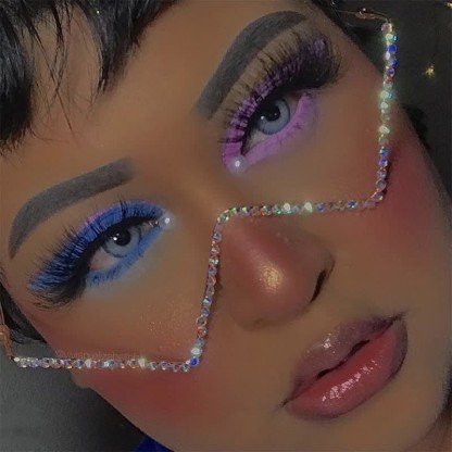 Spykay™ EG26881 Trendy Lensless Rhinestone Decor Semi-Rimless Glasses - image 4