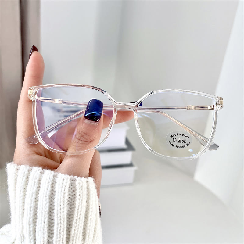 Spykay™ EG1013 Women's TR90 Oval Frame Fashion Minimalist Blue Light Blocking Glasses, Suitable For School - Clear - image 8