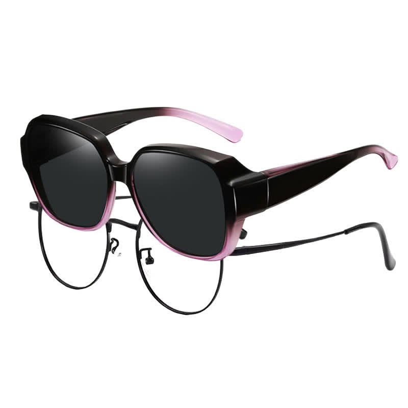 Spykay™ SG60859 Square Frame Polarized Driving Sunglasses Fit Over Glasses for Nearsighted People - Pink - Polarized - image 17