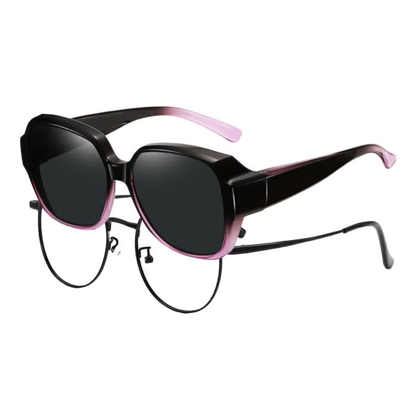 Spykay™ SG60859 Square Frame Polarized Driving Sunglasses Fit Over Glasses for Nearsighted People - Pink - Polarized - image 17
