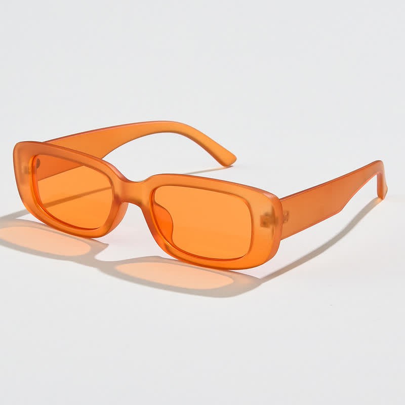 Spykay™ SG60996 Rectangle Small Thick Frame Vintage Sunglasses - Transparent Orange - image 21