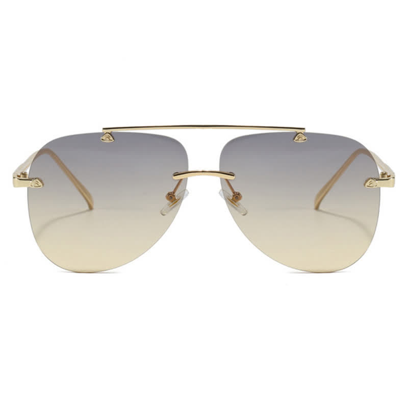 Spykay™ SG60888 Rimless Double Bridges Retro Aviator Sunglasses