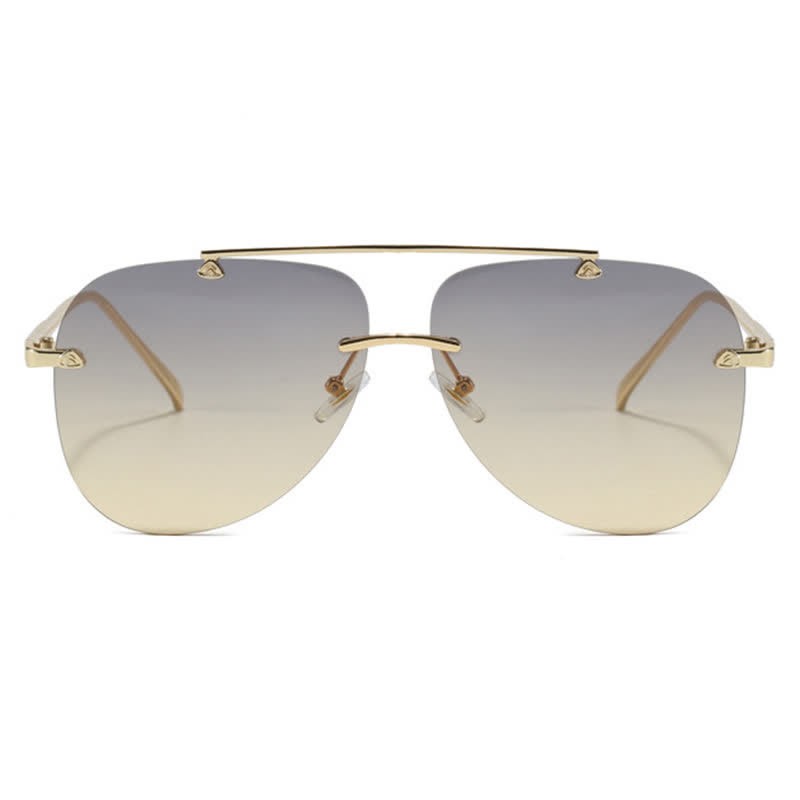 Spykay™ SG60888 Rimless Double Bridges Retro Aviator Sunglasses
