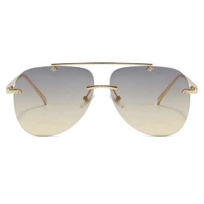 Spykay™ SG60888 Rimless Double Bridges Retro Aviator Sunglasses