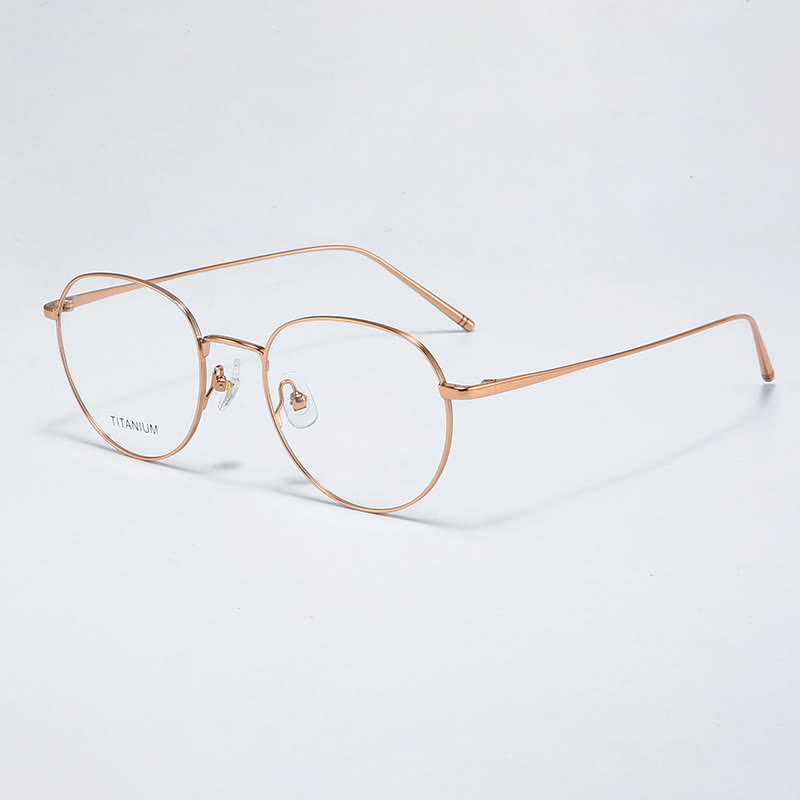 Spykay™ EG26857 Round Titanium Lightweight Frame Anti-blue Light Simple Glasses - Rose Golden - image 5
