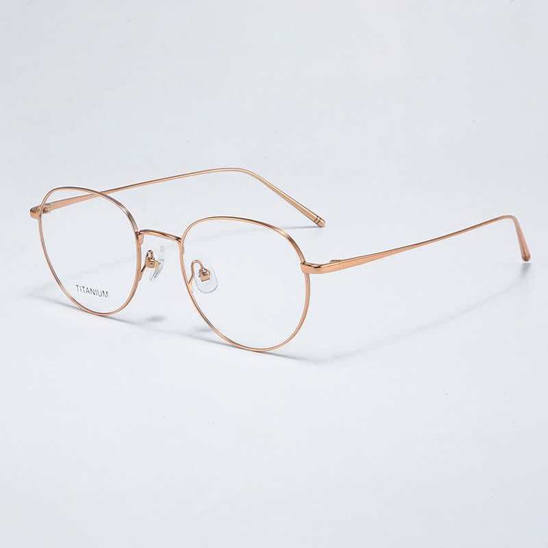 Spykay™ EG26857 Round Titanium Lightweight Frame Anti-blue Light Simple Glasses - Rose Golden - image 5