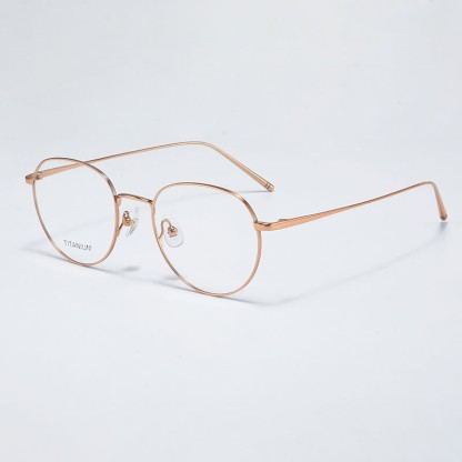 Spykay™ EG26857 Round Titanium Lightweight Frame Anti-blue Light Simple Glasses - Rose Golden - image 5