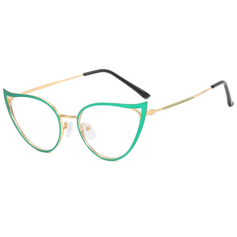 Spykay™ EG26880 Cat-Eye Metal Frame Hollow-out Anti-blue Light Glasses - Green - image 8
