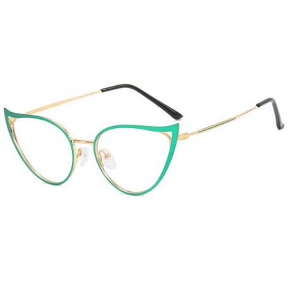 Spykay™ EG26880 Cat-Eye Metal Frame Hollow-out Anti-blue Light Glasses - Green - image 8