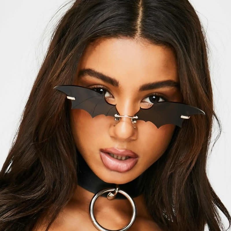 Spykay™ SG60992 Halloween Rimless Devil Vampire Bat Wing Sunglasses for Women Men - image 7