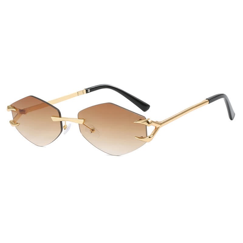 Spykay™ SG60856 Claw Temples Geometric Rimless Hipster Sunglasses - image 4
