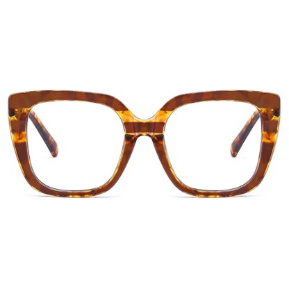 Spykay™ EG26771 Leopard Pattern Square Frame Oversized Glasses