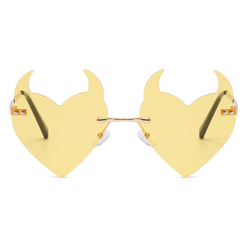 Spykay™ SG60991 Halloween Rimless Devil Horns Heart Sunglasses for Women Men - image 21