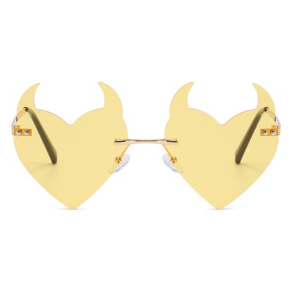 Spykay™ SG60991 Halloween Rimless Devil Horns Heart Sunglasses for Women Men - image 21