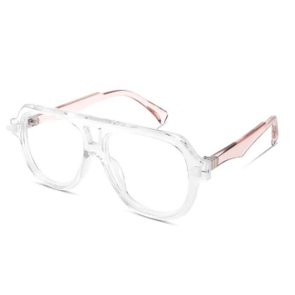 Spykay™ EG26883 Anti-blue Light Double Bridges Oversized Aviator Thick Eyeglasses - Clear/Pink - image 13
