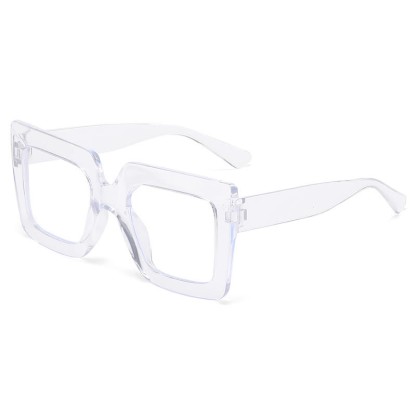 Spykay™ EG26913 Oversized Square Frame Fashion Anti-blue Light Thick Glasses - Clear - image 9
