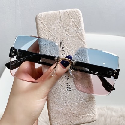 Spykay™ SG61018 Oversized Square Frame Hipster Rimless Sunglasses - image 17