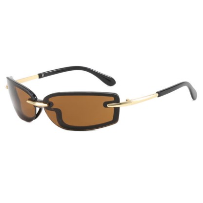 Spykay™ SG60850 Y2K Rimless Rectangle Frame Sunglasses - Brown/Black - image 10