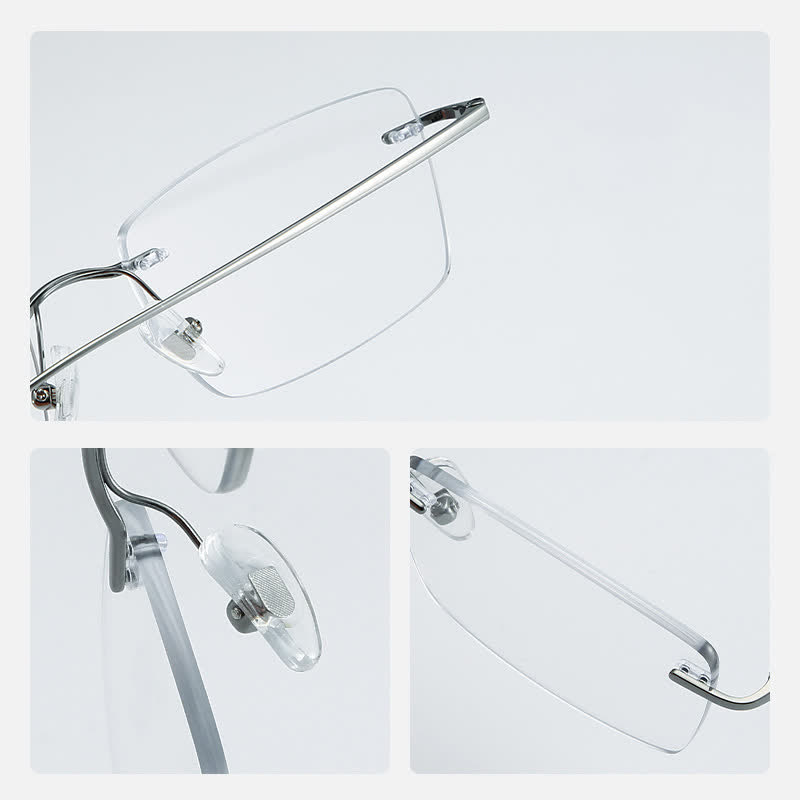 Spykay™ EG26849 Rectangle Titanium Frame Anti-blue Light Hipster Rimless Glasses - image 5
