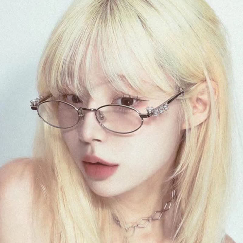 Spykay™ EG26671 Anti-blue Light Oval Frames Rhinestone-Embellished Eyeglasses - image 13