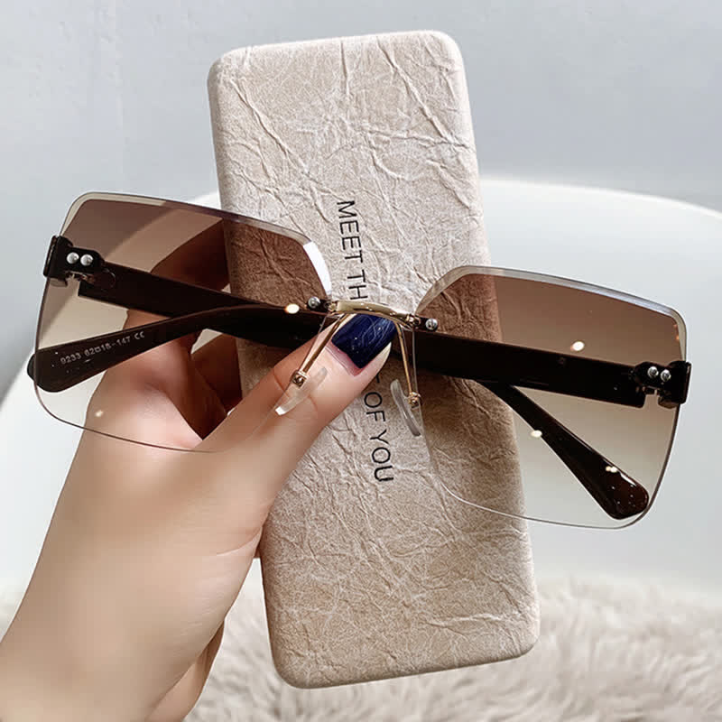 Spykay™ SG61018 Oversized Square Frame Hipster Rimless Sunglasses - image 14