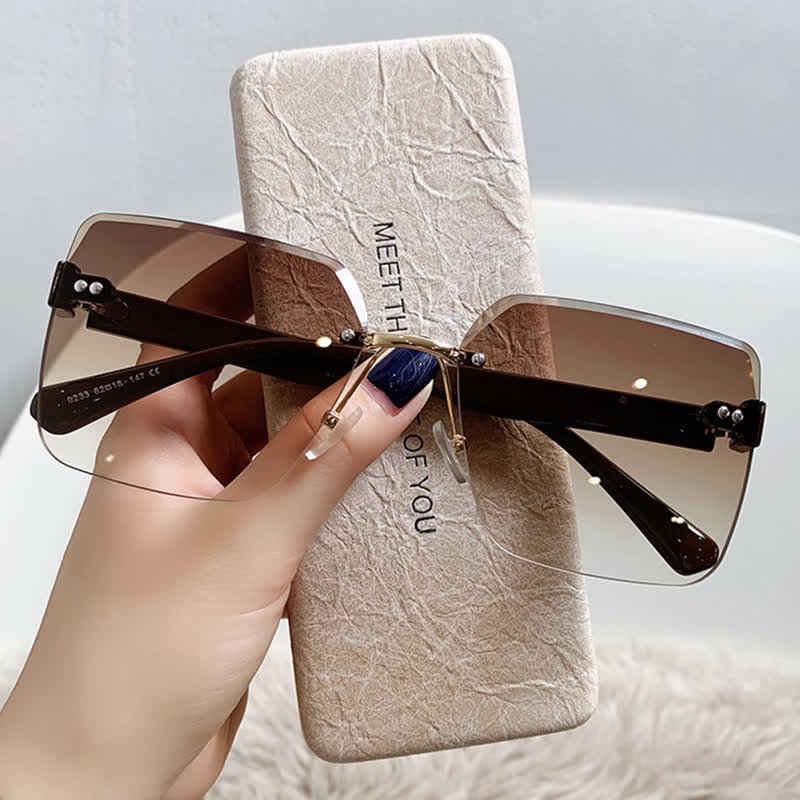 Spykay™ SG61018 Oversized Square Frame Hipster Rimless Sunglasses - image 14