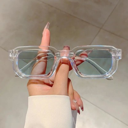 Spykay™ SG60700 Small Rectangle Frames Vintage Sunglasses - Transparent/Green - image 26