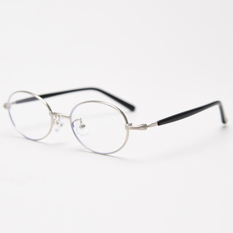 Spykay™ EG26867 Oval Frame Anti-blue Light Retro Classic Glasses  - Silver - image 4