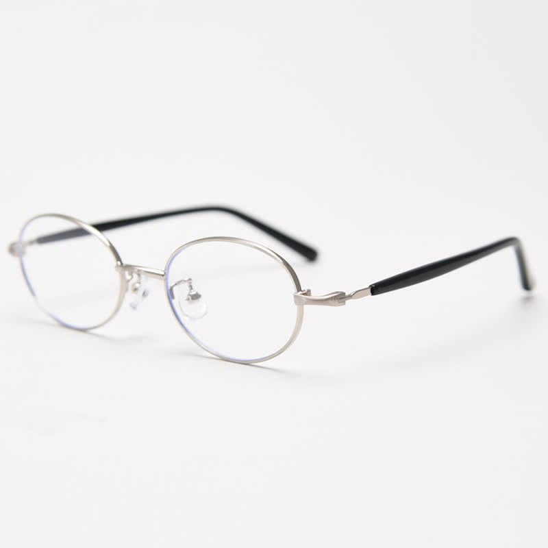 Spykay™ EG26867 Oval Frame Anti-blue Light Retro Classic Glasses  - Silver - image 4