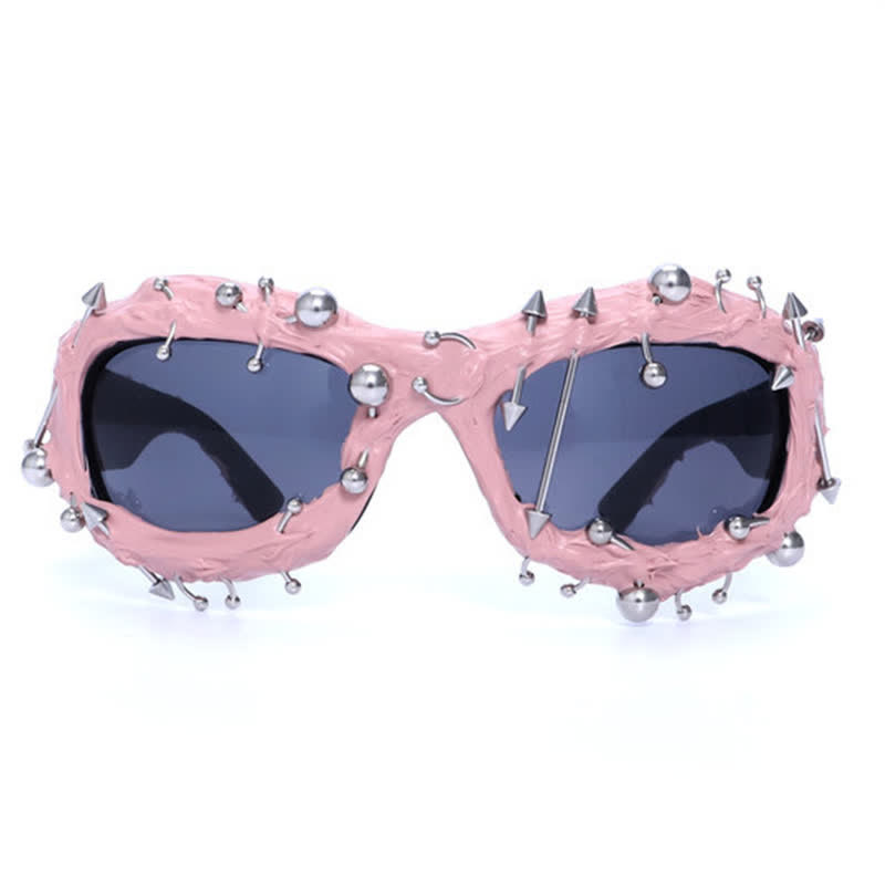 Spykay™ SG60924 CyberPunk Style Irregular Shaped Rivet Decor Sunglasses for Party - image 14