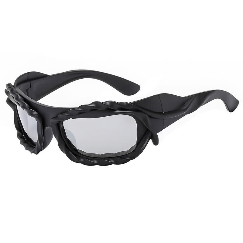 Spykay™ SG60918 Retro-Vintage Sports Party Y2K Sunglasses - Black/Silver - image 11