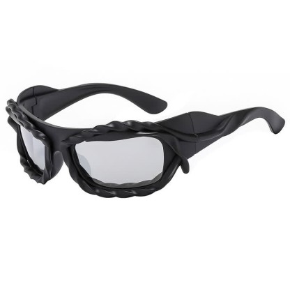 Spykay™ SG60918 Retro-Vintage Sports Party Y2K Sunglasses - Black/Silver - image 11