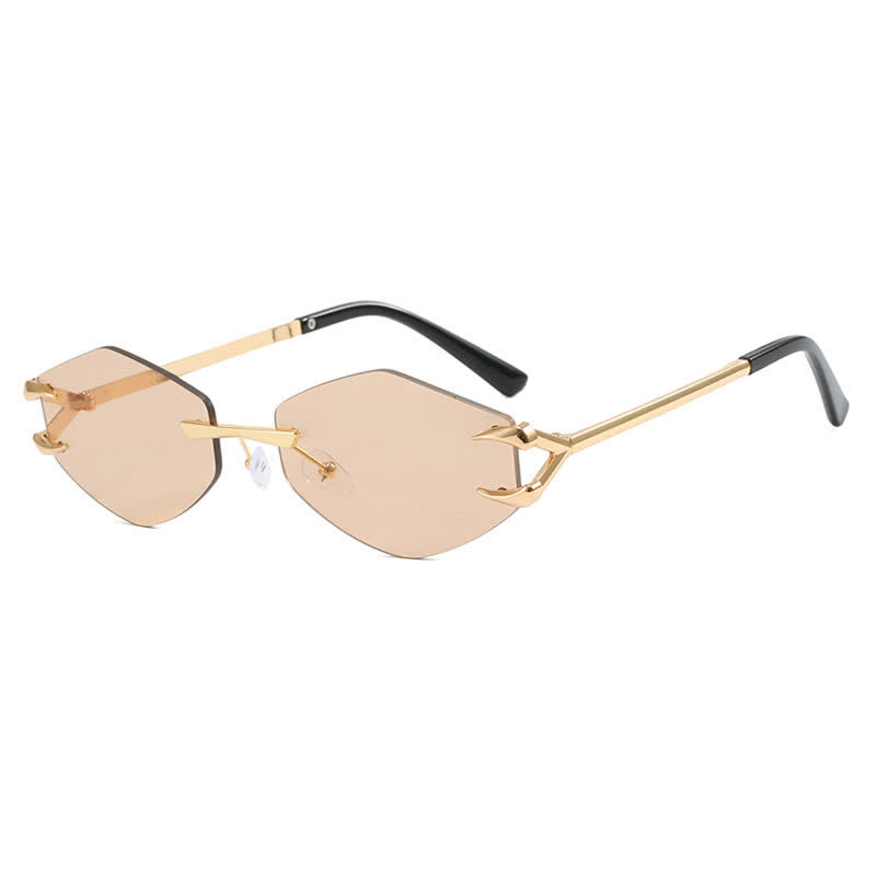 Spykay™ SG60856 Claw Temples Geometric Rimless Hipster Sunglasses - Light Brown - image 16