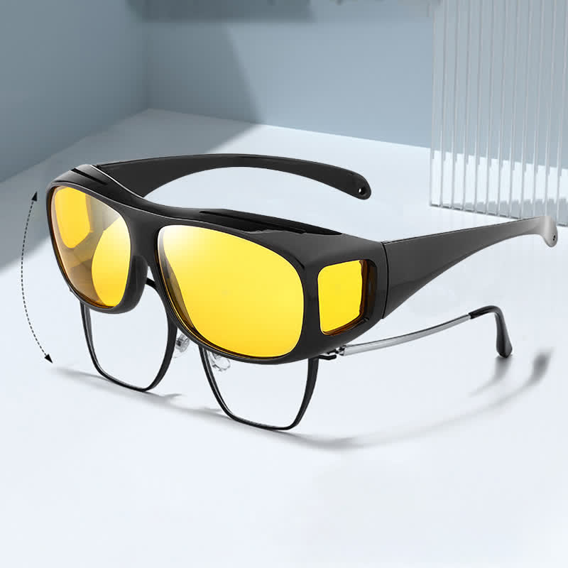 Spykay™ SG60960 Fit Over Glasses Wrap Around Polarized Sunglasses for Sports&Driving - Black/Yellow - image 1
