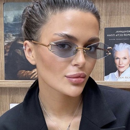 Spykay™ SG60856 Claw Temples Geometric Rimless Hipster Sunglasses - Blue - image 6