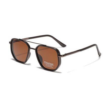 Spykay™ SG60733 Geometric Frame Double Bridges Driving Polarized Sunglasses - Brown - image 9