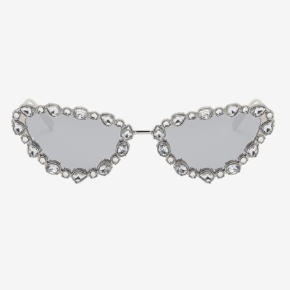 Spykay™ SG60894 Vintage-Retro Rhinestone Decor Cat-Eye Oversized Sunglasses