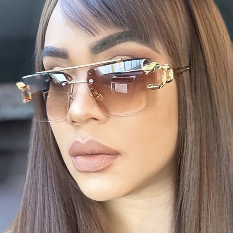 Spykay™ SG60826 Men's Cool Rimless Leopard Frame Sunglasses - image 1