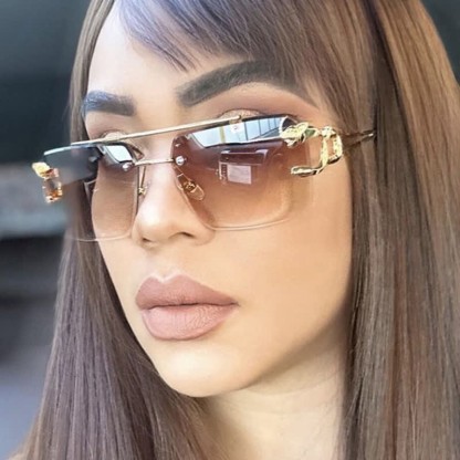 Spykay™ SG60826 Men's Cool Rimless Leopard Frame Sunglasses - image 1