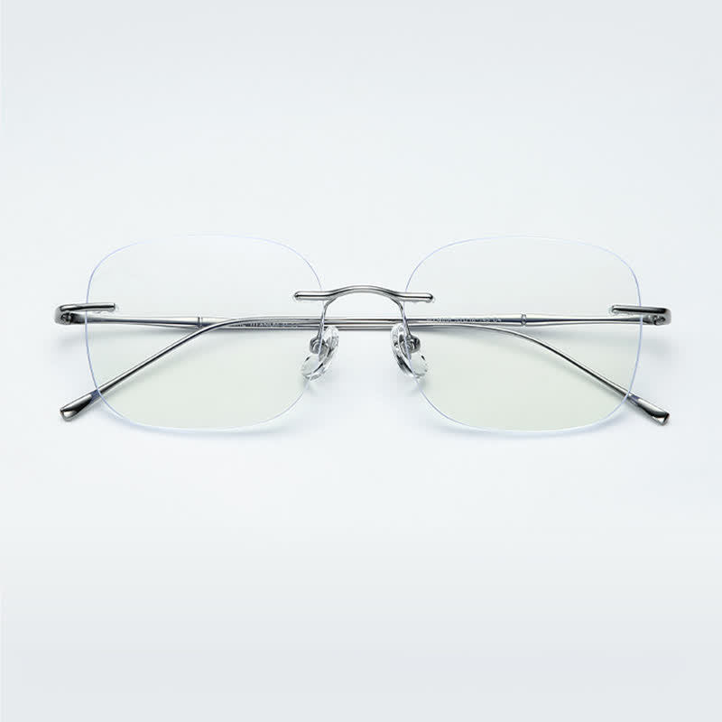 Spykay™ EG26850 Square Titanium Frame Anti-blue Light Hipster Rimless Glasses - image 12