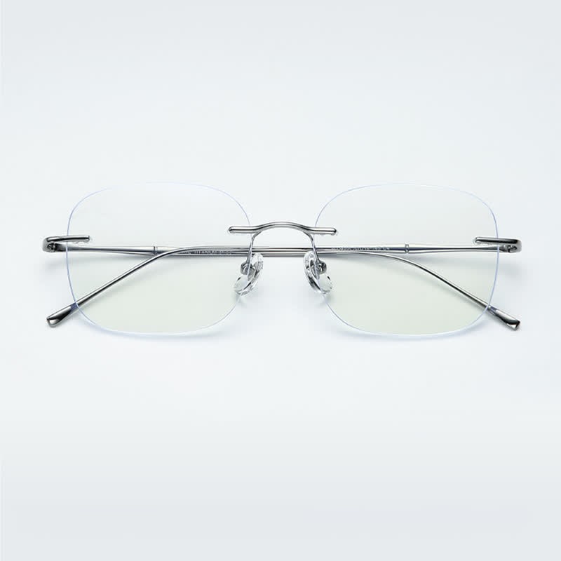 Spykay™ EG26850 Square Titanium Frame Anti-blue Light Hipster Rimless Glasses - image 12